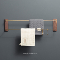 Black Walnuts Solid Wood Towel Rack Free to punch toilet Single pole bath towel rack bathroom shelve towel bar wall-mounted