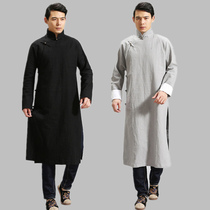 Chinese style traditional Tang dress vintage cotton and linen gown Male Republic of China clothing Linen Chinese robe child crosstalk performance suit