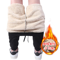 Winter casual long pants men plus velvet padded cotton pants outside wearing leg sports pants warm lamb velvet pants winter wear