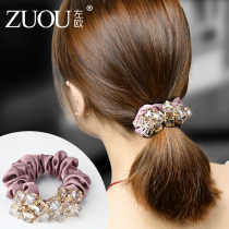 Tie hair leather band plate hair circle female simple adult head flower hair ornaments Korean wild tie meatballs hair rope jewelry