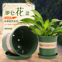 Gallon flowerpot round size plastic resin gardening fleshy green potted large balcony planting flower growing vegetable pot