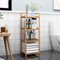 Multifunctional Nanbamboo storage frame Creative bathroom shelf flower shelf solid wood landing room simple storage shelf