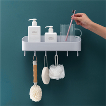 Non-perforated kitchen shelf Wall-mounted storage knife rack Appliance paste seasoning bottle rack with hook shelf