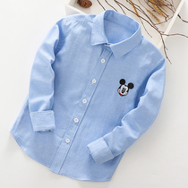 Boys  shirts 2021 new spring and autumn casual childrens clothing middle and large childrens shirts long-sleeved cotton baby white top