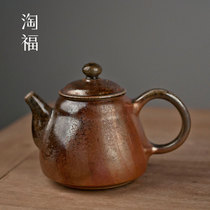 Taiwan He Zhaoying pure handmade side wood burning pot teapot single pot ceramic bubble teapot home kung fu tea set collection