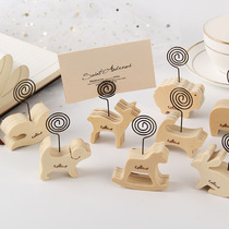 Simple Trojan wooden iron animal cute desktop ornaments message Holder Photo clip photo holder note clip business card holder 8 models
