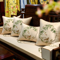 Chinese embroidered red wood sofa cushion cushion Chinese wind solid wood furniture wood chair subsponge cushion thickened anti-slip custom