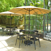 Outdoor table and chair combination with umbrella courtyard outdoor open-air balcony modern minimalist plastic outside milk tea shop small table and chairs