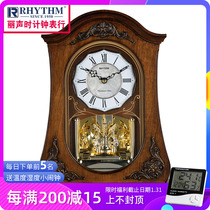 Lisheng European style vintage living room bedroom solid wood revolving table music newspaper clock decorative ornament CRH165