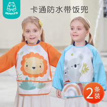 Baby eating coat bib long sleeve waterproof baby blouse girl back wear child apron girl dress