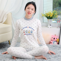Girls pajamas autumn clothes autumn pants set cotton 10-12-13-15 years old middle and older girl cotton sweater autumn and winter