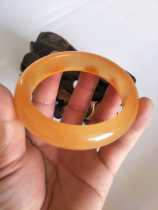 Gold silk jade bracelet Xinjiang gem light jade bracelet female jade bracelet 65mm large ring mouth natural a-goods jade