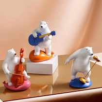 Nordic Ins Wind Creativity Band Bear Guitar Swing room Childrens room Wine Cabinet Desk Home Decoration Gifts