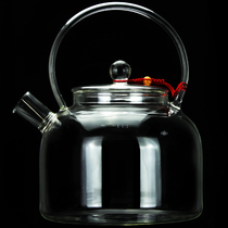 Household large capacity heat-resistant glass pot transparent high temperature open flame kettle large size tea cooker filter teapot