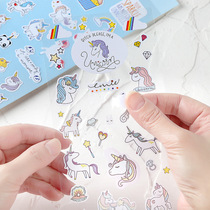 Unicorn sticker cute girl cartoon hand account decoration Korean ins style hand account sticker small pattern material