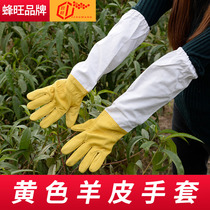Sheepskin gloves soft and thickened canvas breathable bee stings protective gloves raising bees hips hats beekeeping tools