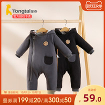 Tong Tai baby jumpsuit winter newborn clothes autumn winter suit baby winter jacket cotton coat autumn dress