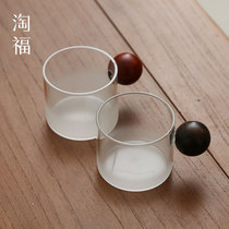 Creative heat-resistant glass teacup transparent small teacup Master Cup single kung fu tea tasting cup single small Cup