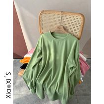 Xiao Xi Jia) spring and autumn solid color lantern sleeve t-shirt women loose inside wear long sleeve base shirt Foreign Air top