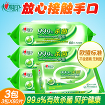 Heart Print Hygiene Wipes Heart Heart Print Clean Adult Children Sterilization Baby Wipes 80 PIP 3 Pack 240 Pumping