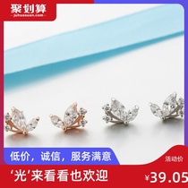 Li Ming silver foreign trade explosion s925 sterling silver blooming stud earrings Korean version wild zircon earrings girls hypoallergenic
