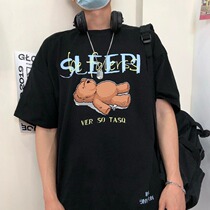 Cang Shi Yixu cotton Tide brand short sleeve T-shirt mens summer trend hip-hop Hong Kong wind loose couple Joker top ins