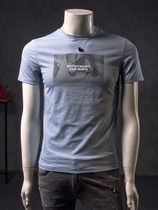 Summer mens short sleeve 2021 New Ice Silk big T-shirt mens high-end personality printing tight half sleeve thin