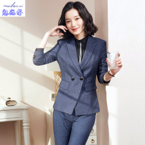 Stripe suit professional suit women 2019 new spring and autumn temperament slim suit dress dress overalls ladies