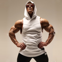 Muscle captain mesh breathable hooded vest mens summer running training sleeveless waistcoat fitness sports vest
