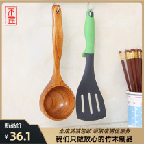 Mason new product soup spoon day style long handle log retro large number with congee porridge Porridge Water Ladyer Household Kitchenware