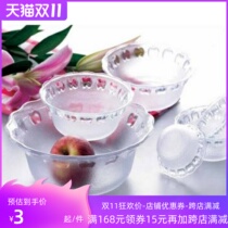 Glass Bowl Household Cold Mix Bowl Ice Powder Bowl Dessert Syrup Bowl Fruit Salad Bowl Seasoning Apple Bowl Sauce Bowl