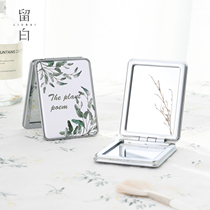 Mirror Folding Portable Small Cosmetic Mirror Simple Creative Square Mini Female Men Clamshell Vintage Korean