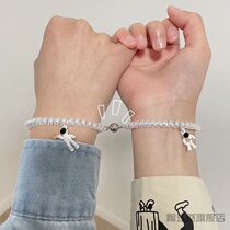 Magnet suction astronaut small rubber band for boyfriend couple girlfriends bracelet mermaid gold bracelet Hairband