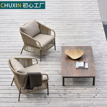 Outdoor Sofa Garden Terrace Patio Balcony Single Chair Vine choreography Single combined Leisure waterproof sunscreen furniture