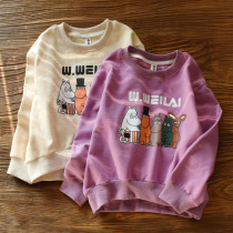 Girls sweatshirt thin spring autumn childrens spring clothing blouses blouses girls spring loose sleeves hooded 2022 new childrens clothes