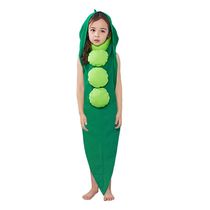 61 Childrens Day Little girl Pea Pods Princess Conjoined Clothes Plant Mullet Soybean Cos Clothes Toddler Clothes Kid and Men