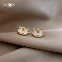 The Tiger Ear Female is unique and delicate tiger annually earrings in 2022 new tide ear crash 925 silver needle ear