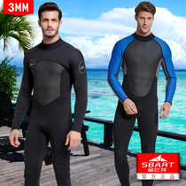 3mm diving suit warm Men professional cold proof deep diving suit thick winter wet full body jellyfish one-piece swimsuit