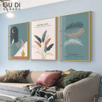 Nordic hipster living room decorative painting sofa background wall murals simple homestay room master bedroom triple hanging painting