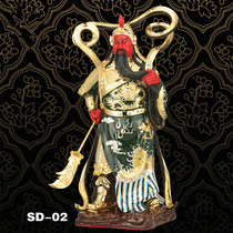 Taiwan Shengfan pure copper gilt Buddha statue Jialan Bodhisattva Guan Gongwu Gods home offering home furnishings