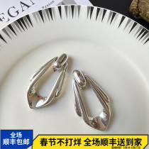 Western antique jewelry imported vintageGivenchy retro exquisite exaggerated silver all-match ear clips