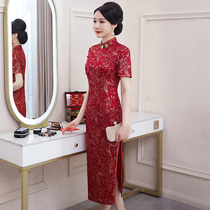 Mothers cheongsam 2021 new wedding dress noble temperament improved Chinese wedding dress summer