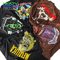 MKSZY autonomous high street rock band retro Tee Vintage metal Manson iron lady short sleeve