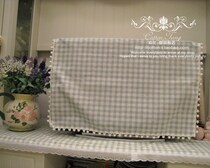 Blue plaid small hairy ball TV Gaib multipurpose cover cloth tableclob Phone cover customizable