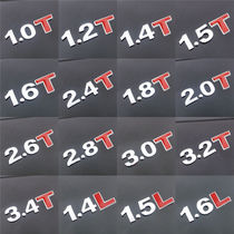 Car metal solid displacement standard 1 4T1 8T2 0T3 0T2 0L2 4L3 0L modified car sticker car tail label