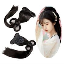 Gooey Styling Wig Rear Area Hairdresse lazy Man one-piece retro style with back brain spoon cushion Hair High Temperature Silk Hair