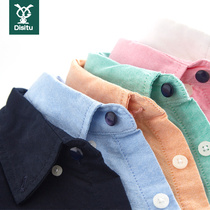 Boys shirt big boy childrens white shirt coat long sleeve spring and autumn thin 2021 cotton foreign tide