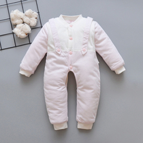 Newborn Clip Cotton One-piece Clothing Spring Clothing Slim cotton Harclothes 03-6 months Baby warm Hair clothes pure cotton baby