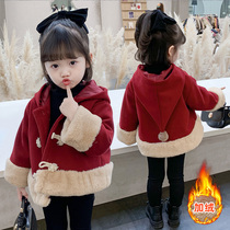 Girls winter jacket foreign style 2021 New 1 year old Autumn and Winter 3 childrens baby children plus velvet thick top