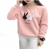 2020 cartoon new Korean version of loose padded plus velvet ladies long sleeve pullover rabbit crew neck autumn and winter vests women